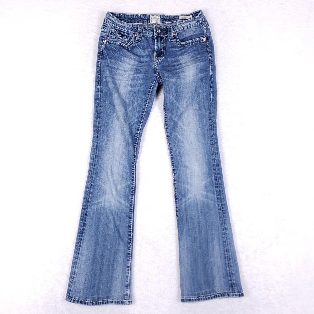 Anoname Joelle Bootcut Jeans 26‎ Blue Rhinestone